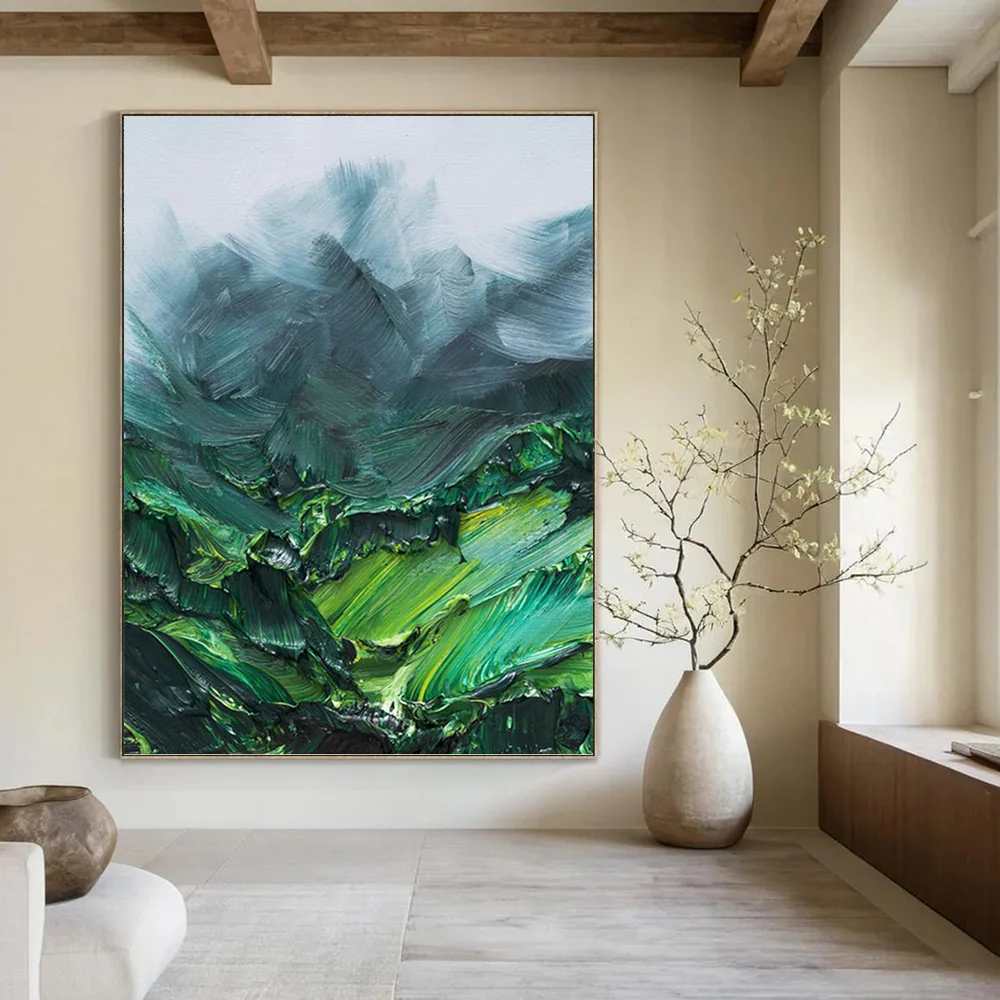 Nature_Mountain_Landscape_Green_Textured_Artwork_7CKK9 wall art